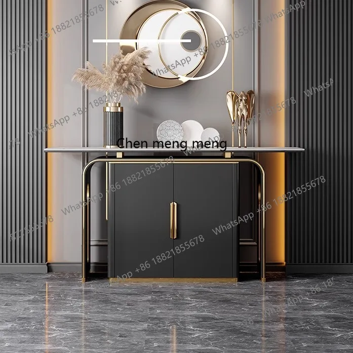 

Light luxury entrance table Italian high-end entrance cabinet End view table Corridor decorative storage table