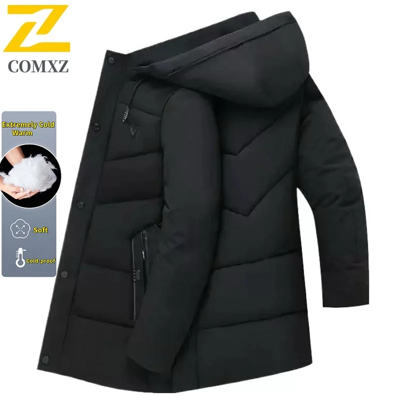 

2025 New Men's Hooded Parka Fashion Luxury Winter Leisure Padded Jacket Outdoor Waterproof And Warm Down Cotton Puffer Jacket