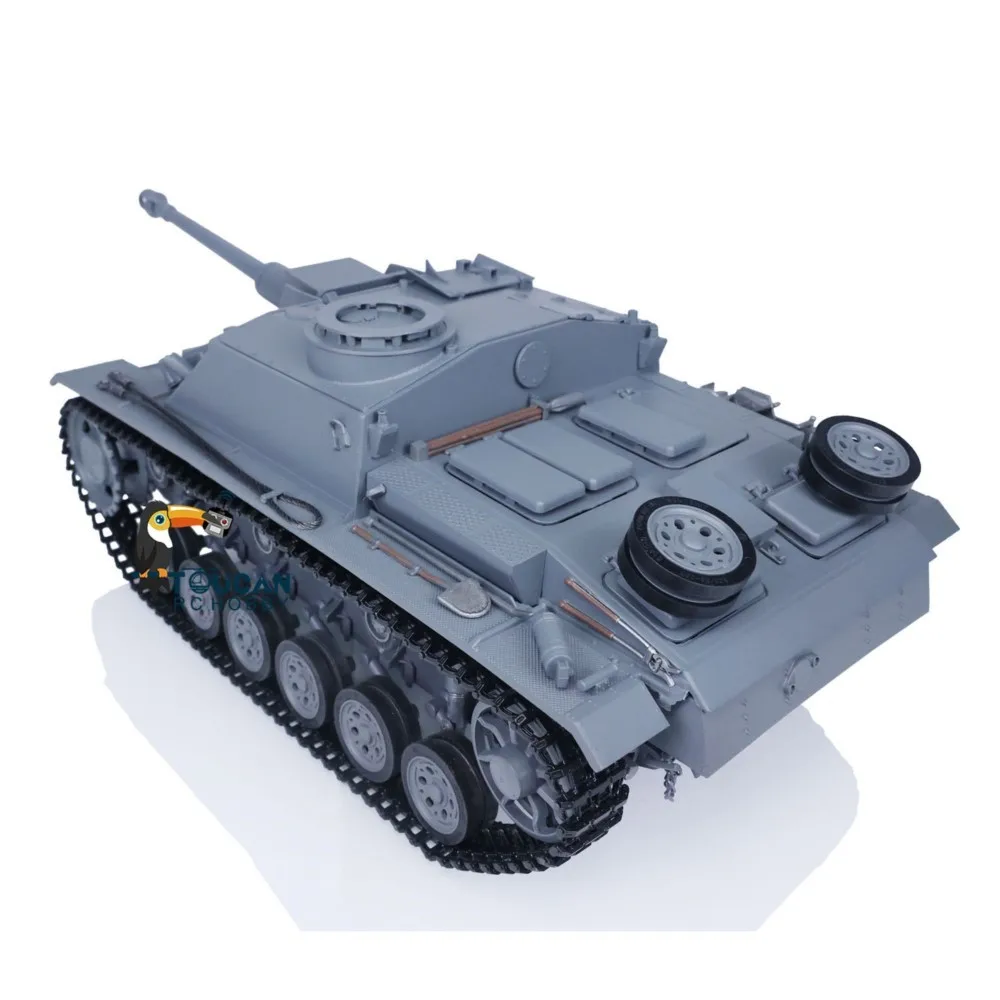 Mato 100% Metal Escala 1/16 Cinza Alemão Stug III Infravermelho Ver RTR RC Tanque 1226 para Entusiastas