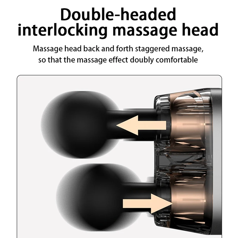 New Double Head LCD Massage Gun Massager Muscle Relax Body Relaxation Electric Massager High Frequency Deep Tissue Percussion