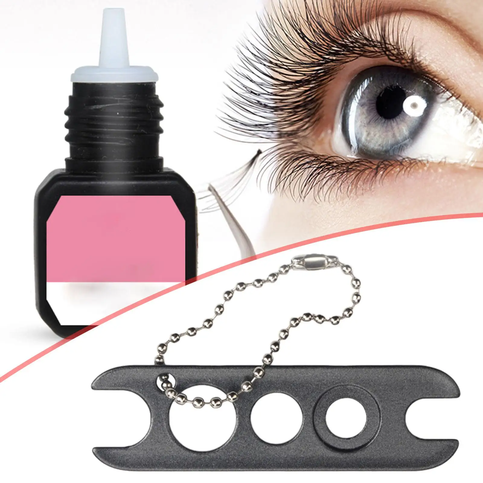 글루 병 플러그 오프너 뷰티 어플리케이션을 위한 블랙 스테인레스 스틸 롤러 병 속눈썹 도구