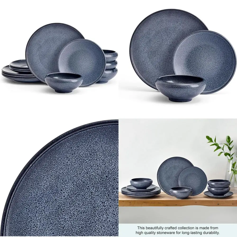

Mikasa Rylan 12-Piece Dinnerware Set for 4 People, Blue