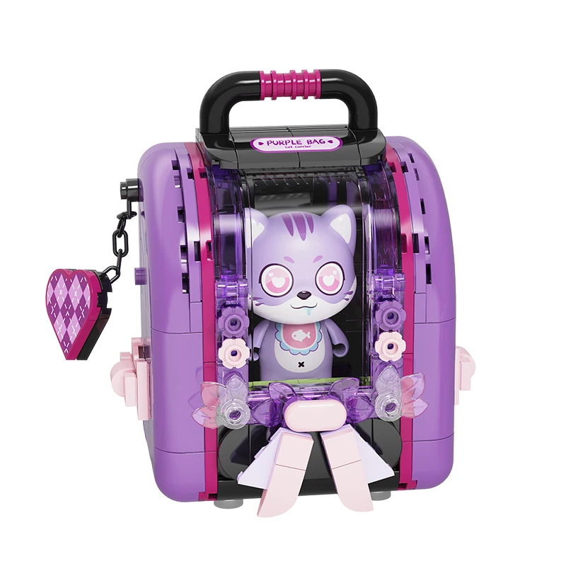 Pet Bags Building Blocks Cute Cats Small Particles Assembling Model Bricks Toys Desktop Decoration for A Girl‘s Birthday Gifts