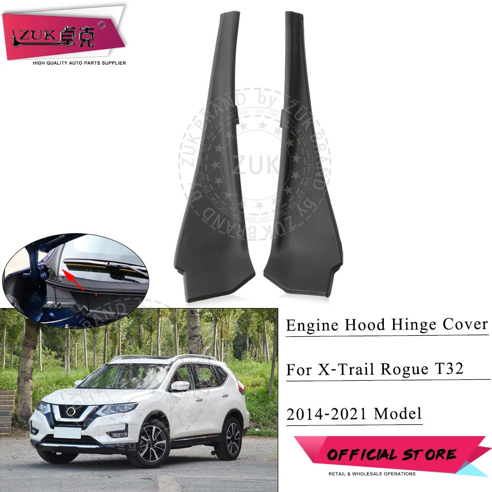 Car Engine Hood Bonnet Windshield Side Cowl Lid Hinge Cover For Nissan X-Trail Xtrail T32 Rogue 2014-2018 Left Hand Drive Model