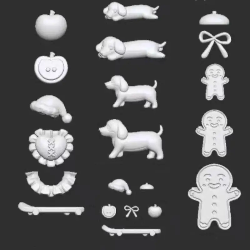 3D Puppy Gingerbread Man Silicone Mold Transparent Nail Templates DIY Jewelry Crafts Manicure Decor Tool