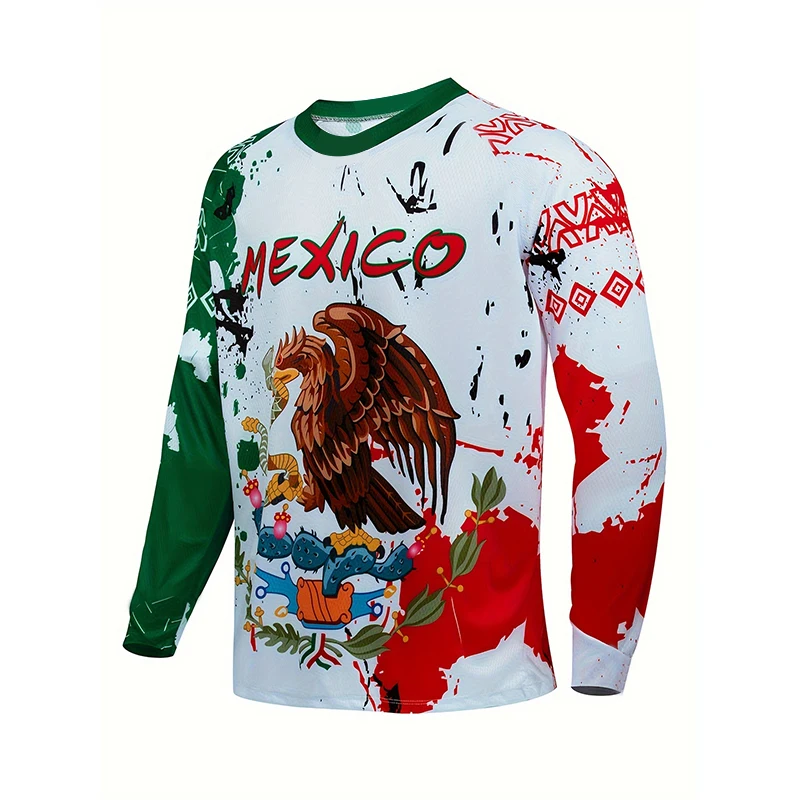 جديد المكسيكي نمط الدراجات الفانيلة موتوكروس والدراجات الجبلية الفانيلة طويلة الأكمام بلوزات في الهواء الطلق التجفيف السريع القمم