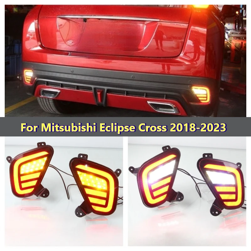 Car LED Rear Bumper Lamps For Mitsubishi Eclipse Cross 2018-2023 Driving Brake Reverse Light Turn Signal Backup Reflector Lamp