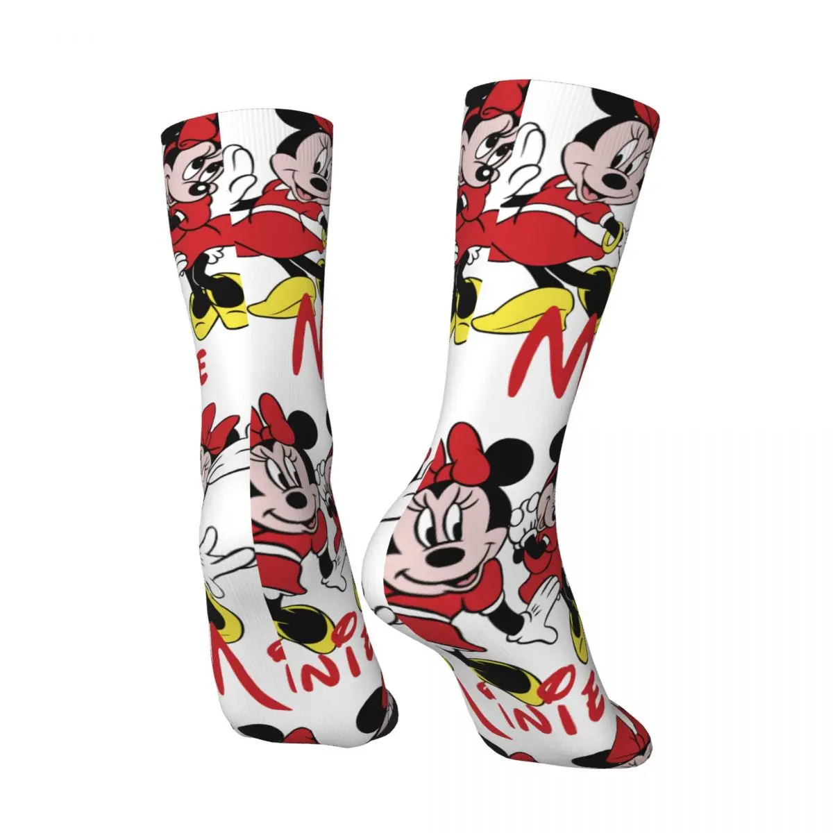 Funny Crazy compression Disney Sock for Men Hip Hop Harajuku Mickey Mouse Happy Seamless Pattern Printed Boys Crew Sock Novelty