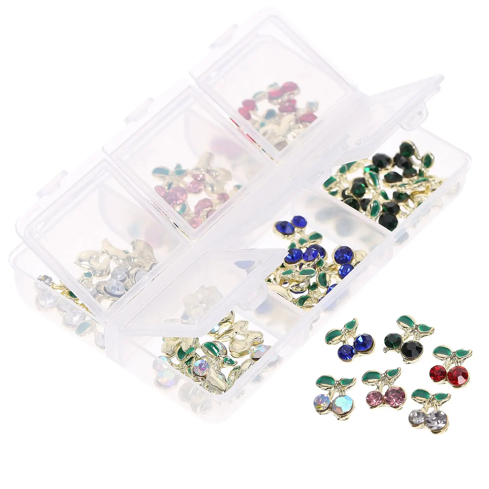 

Rhinestone Cherry Charms Crystals Metal Gems Zircon Fruits Nail Supplies Decorations DIY Craft Accessories Lightweight