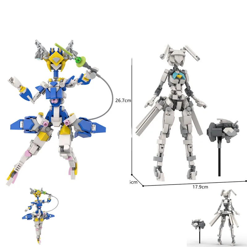 

Креативная модель воина-меха для девочек, набор строительных блоков, сборочная машина, солдатская доспехи, женский робот, орнамент, MOC, кирпичи, игрушки, подарки