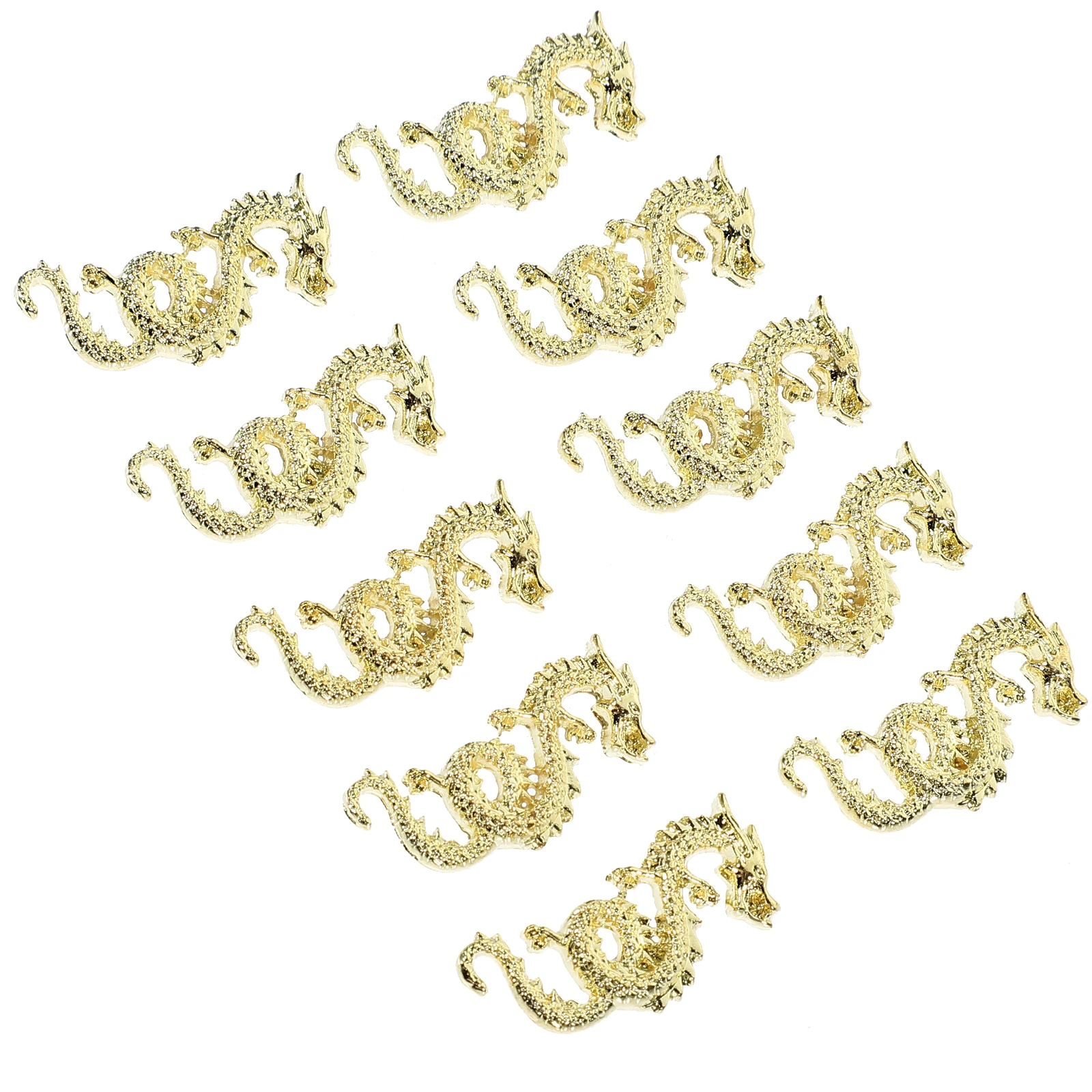 

10pcs Nail Gems Dragon Design Bright Luster Decorations Women Fake Nails Christmas Wedding Proms New Year Manicure Charms Small
