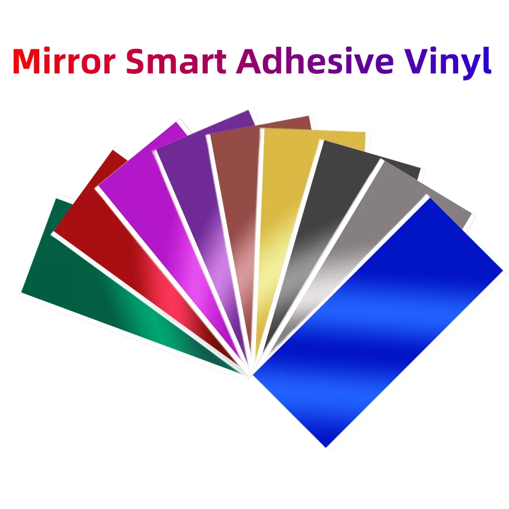 Ein Satz 5,5 x 12 Zoll Chromspiegel, intelligentes selbstklebendes Vinyl für Cricut Joy-Matless Cutting, intelligentes metallisches Klebevinyl zur Dekoration