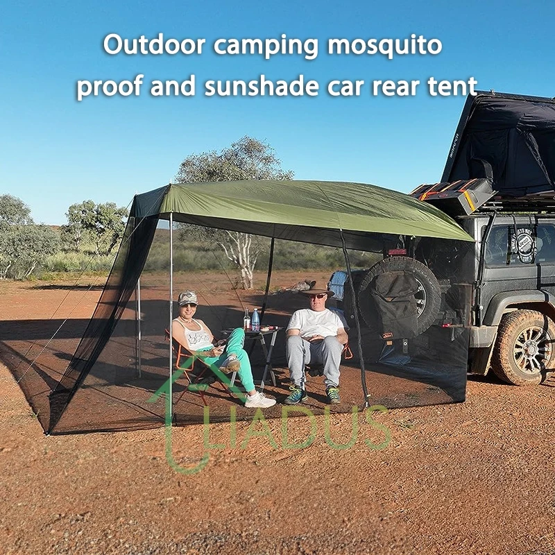 Car trunk Tent Outdoor Camping Sunshade Anti-mosquito SUV Car Tail Canopy Tent 3mX2mX2m 210T High Density Polyester Mesh