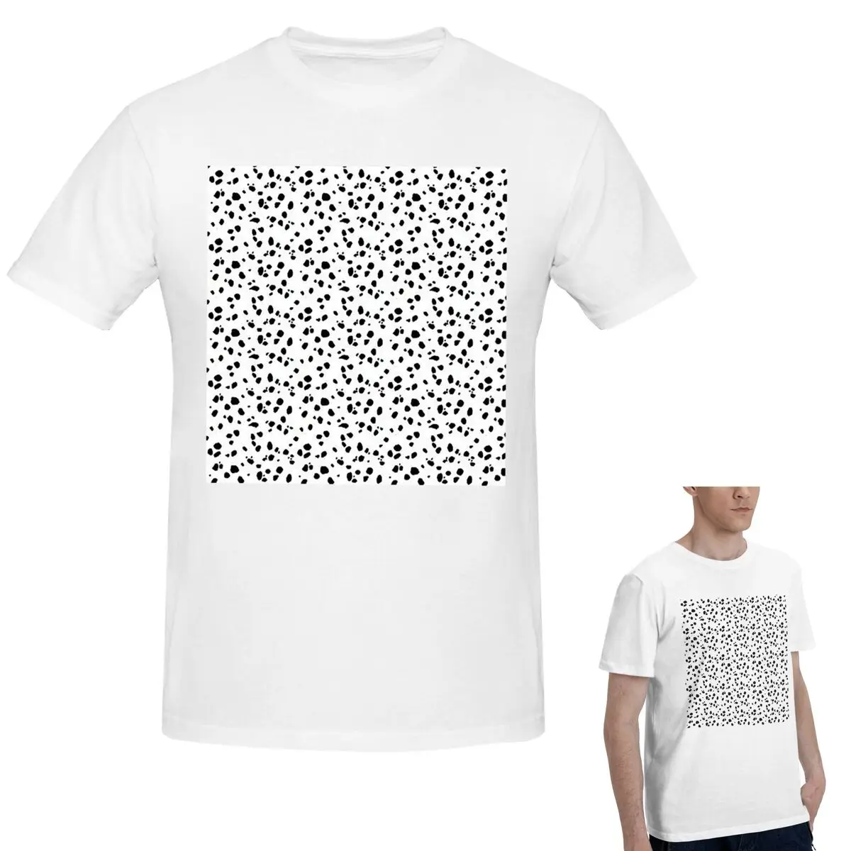 

100% хлопок, милая футболка в горошек с принтом собаки далматина, мужская забавная футболка большого размера, мужские летние рубашки с круглым вырезом, топы S-6XL