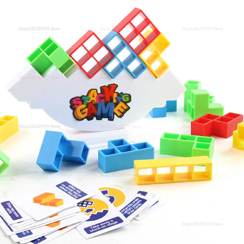 48-64PCS Toren Fun Balance Stapelen Bouwstenen Bordspel voor Kinderen Volwassenen Vrienden Team Dorm Familie spel Nacht en Feest