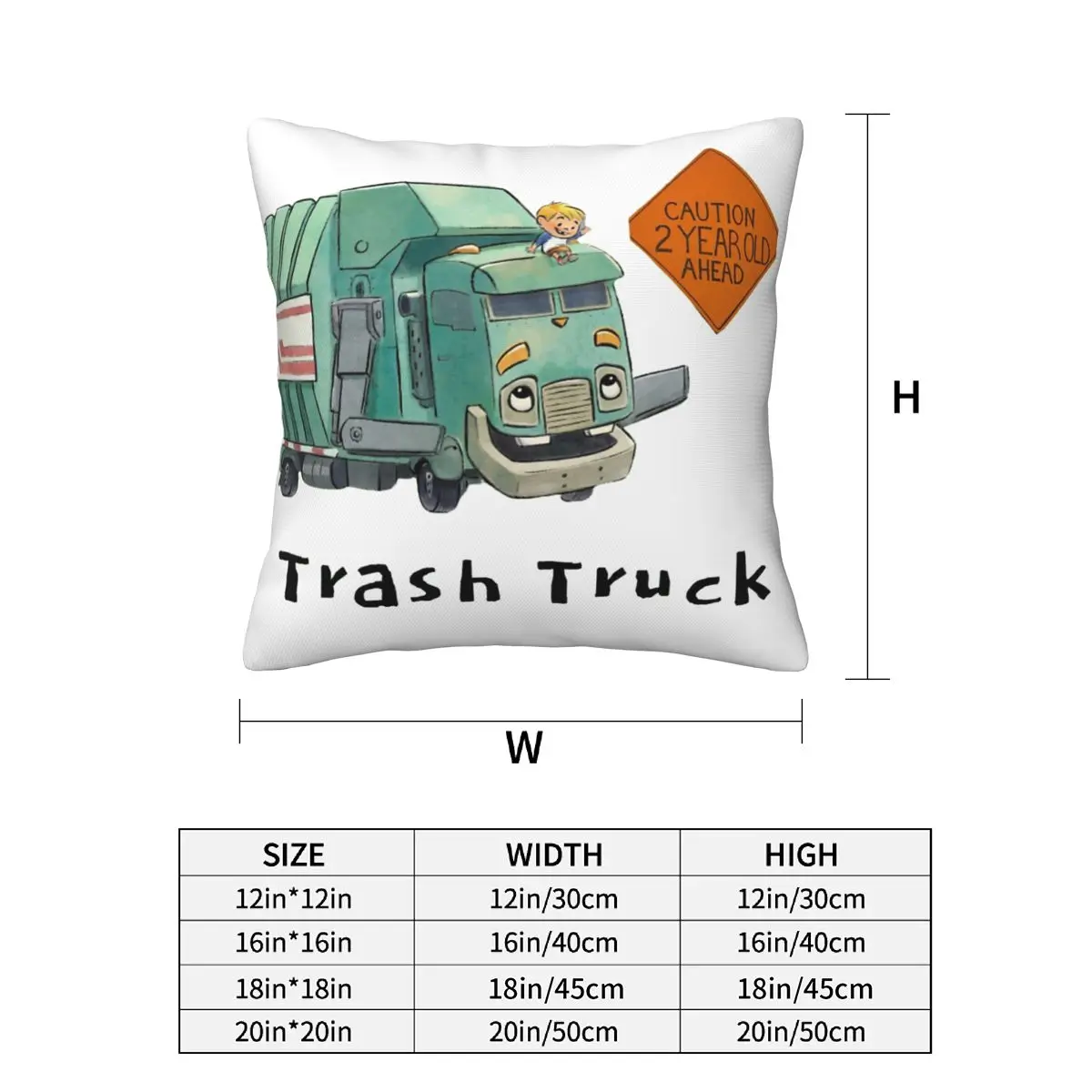 Trash Truck Cartoon Netflix 2 pcs Square Pillowcase Pillow Cover Cushion Decor Comfort Throw Pillow for Home Sofa