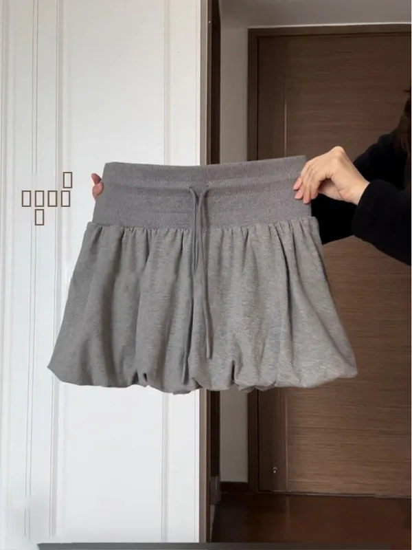 

ay Flower Bud Skirt Women's High Waist Large Size Puffy ort Lantern Skirt Slimming Commute Sle Pure Color f-length