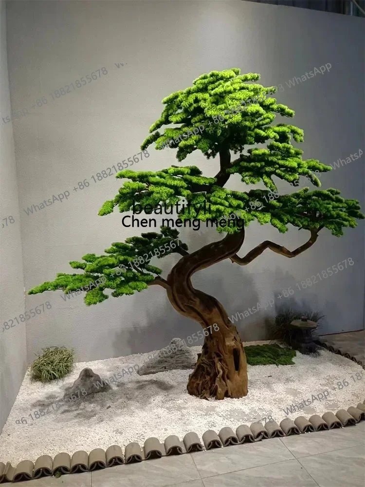 z183   Artificial Greeting Pine New Chinese Style Landscape Pine Tree Fake Trees Hotel Mall Decoration Green Plant