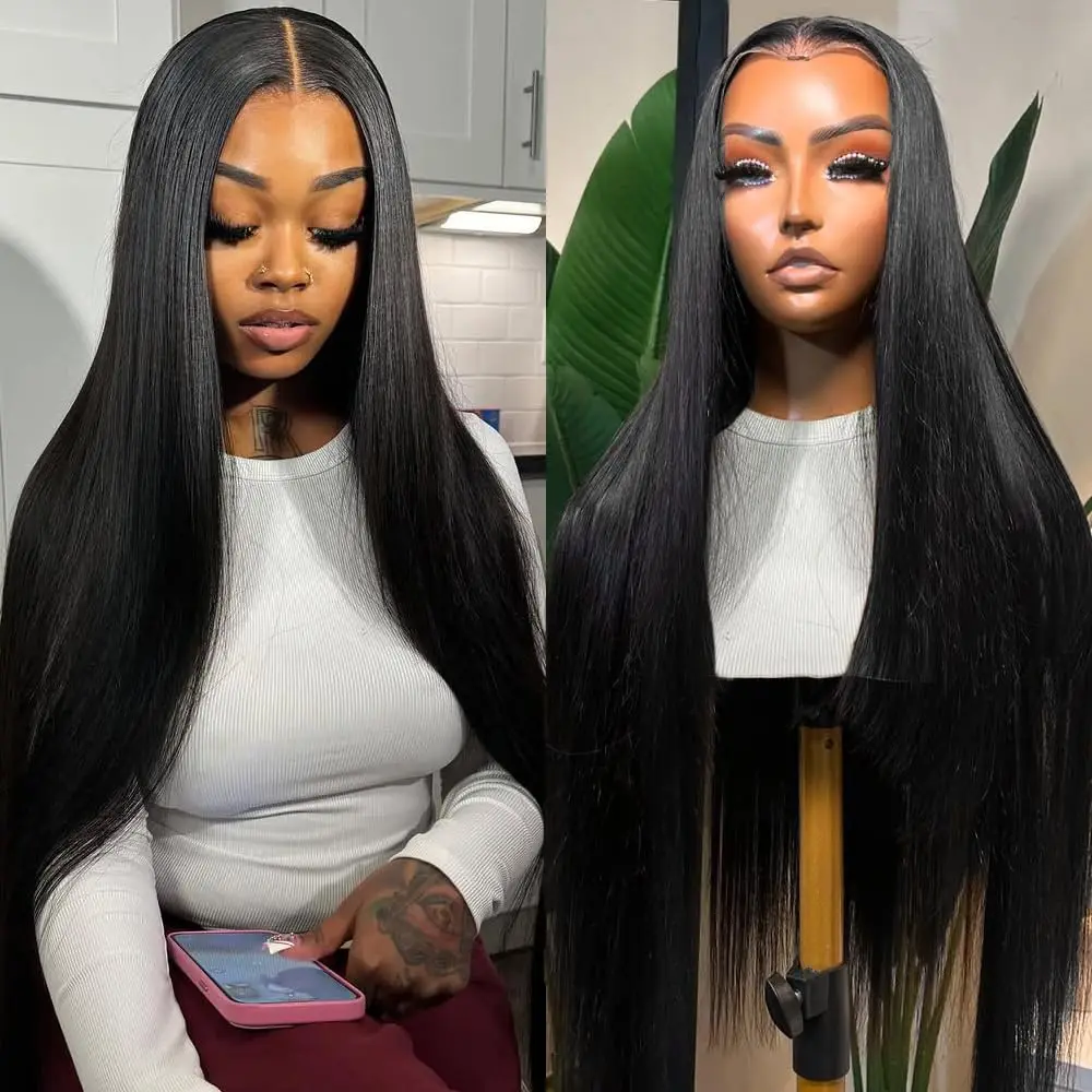 

7x5 Glueless Wigs Pre Cut Lace Wigs Human Hair 200% Density Ready to Wear Straight Wigs For Beginners Ready To Wear No Glue