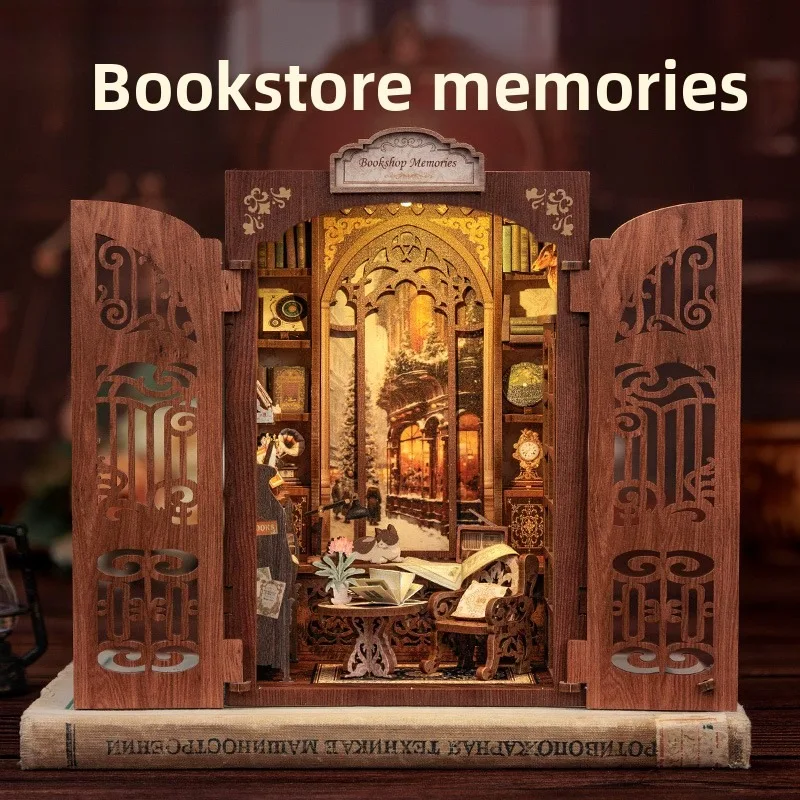 

Bookstore Memories Exquisite Wooden 3D Miniature Cottage Kit, Collectible Home Decor, Advanced Adult Difficulty, Perfect Gift