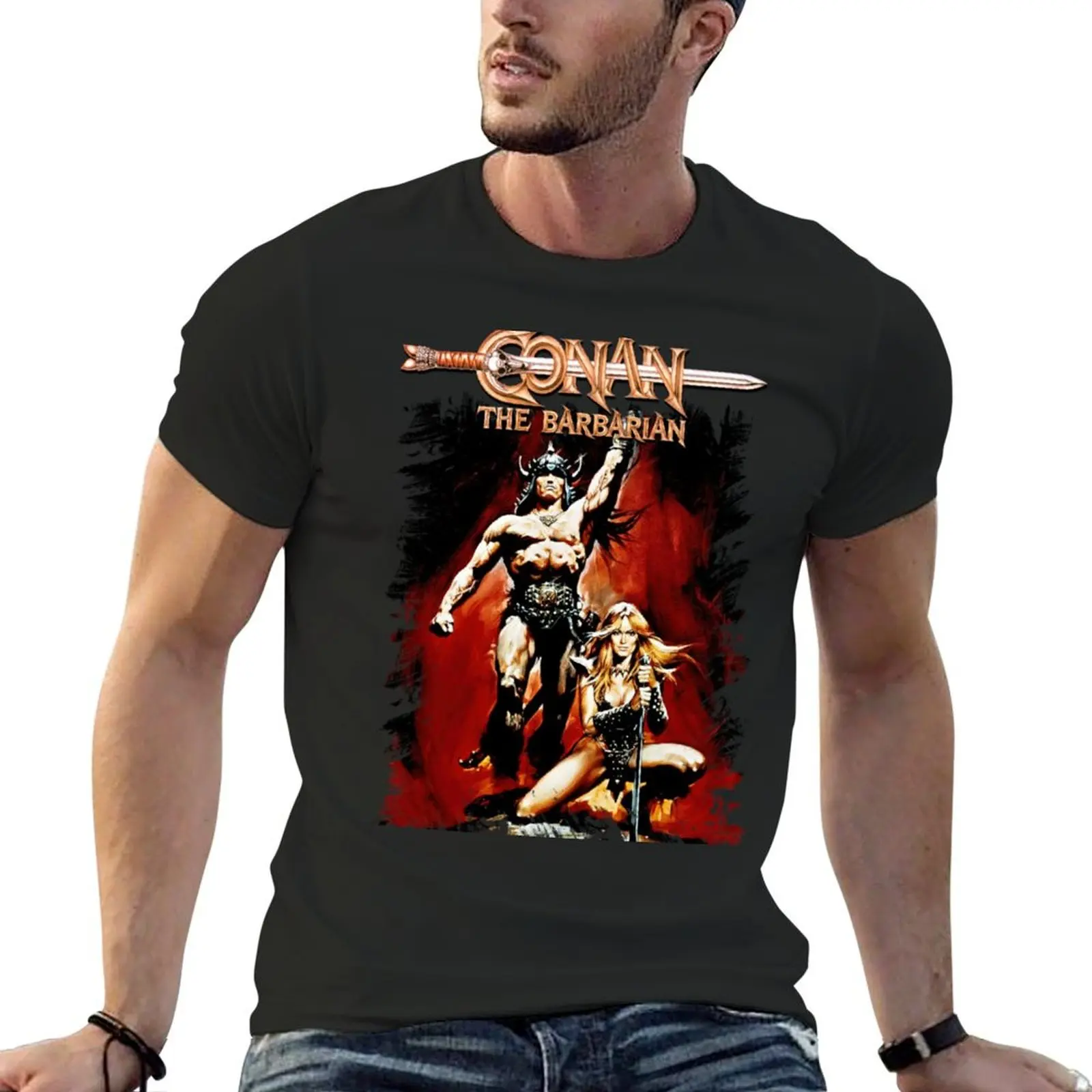 Conan The Barbarian art T-shirt animal prinfor boys tees for a boy blacks mens plain t shirts