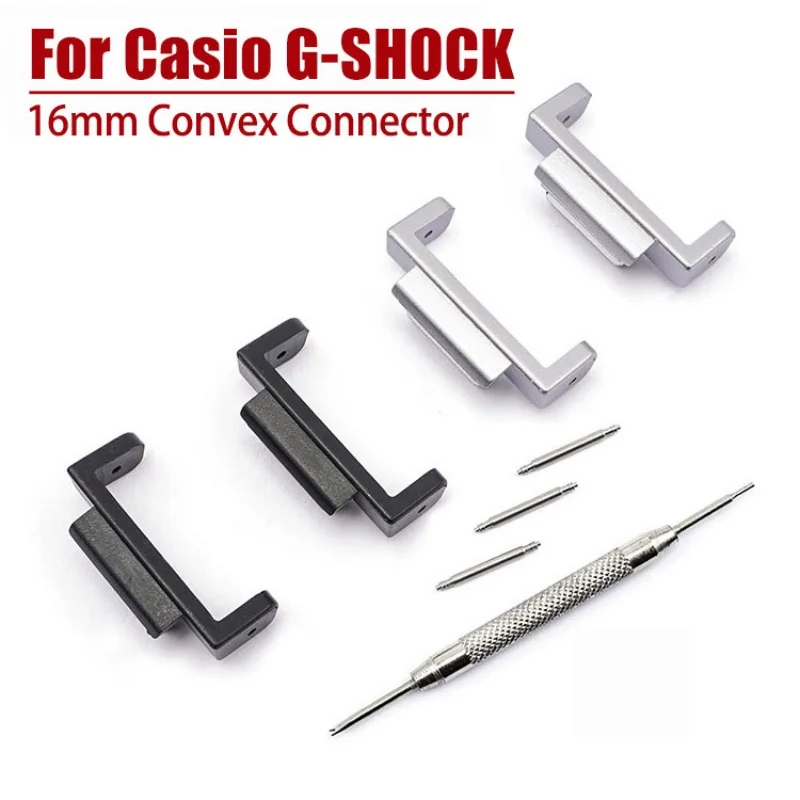 16mm Convex Connector For Casio G-SHOCK GA110/100/200/300 DW5600 DW-6900 Two sections of Watch Strap men sport Accessories