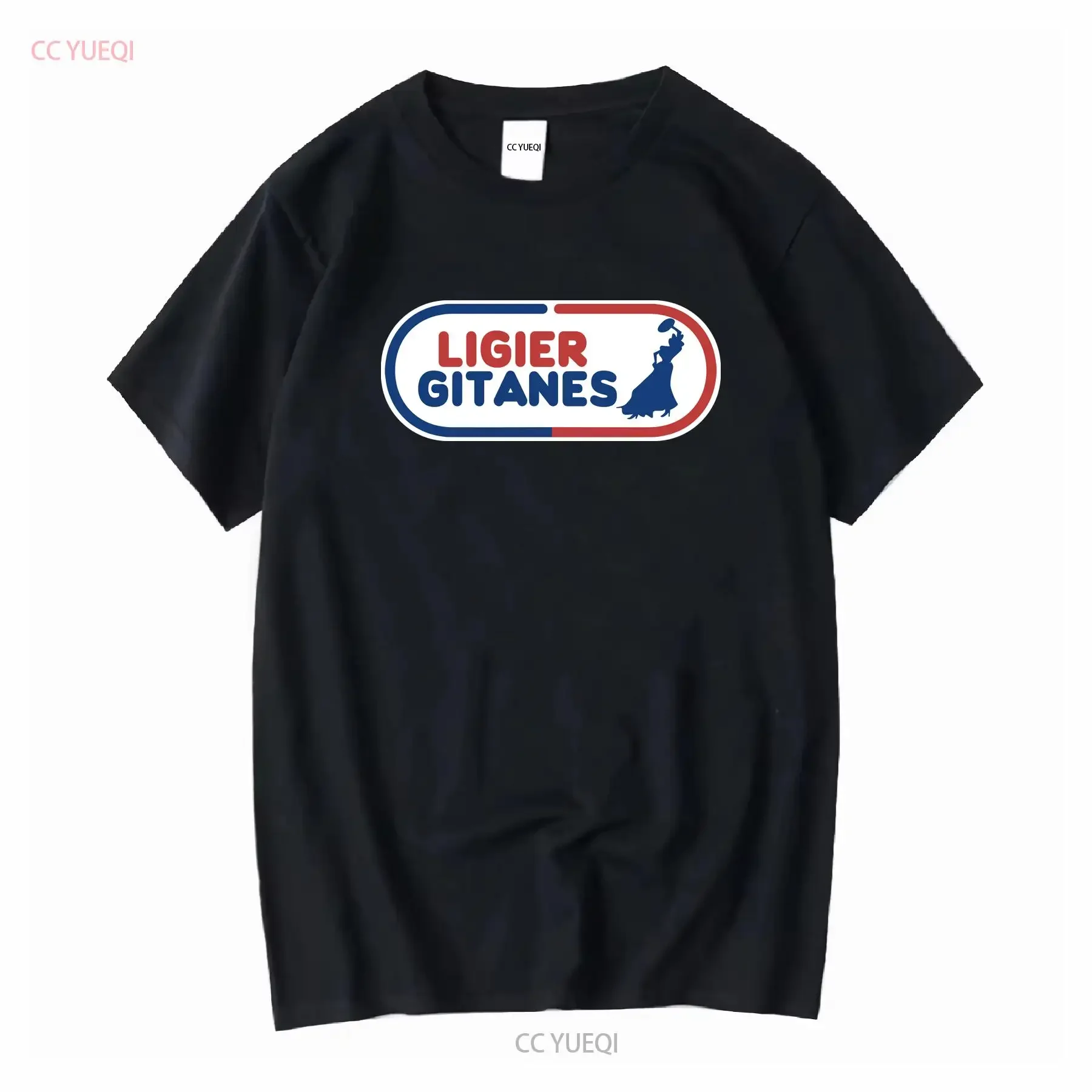 Ligier Gitanes-Camiseta con Logo activo, modo de tamaño divertido, manga larga o corta americana, vintage, lavada, informal, transpirable