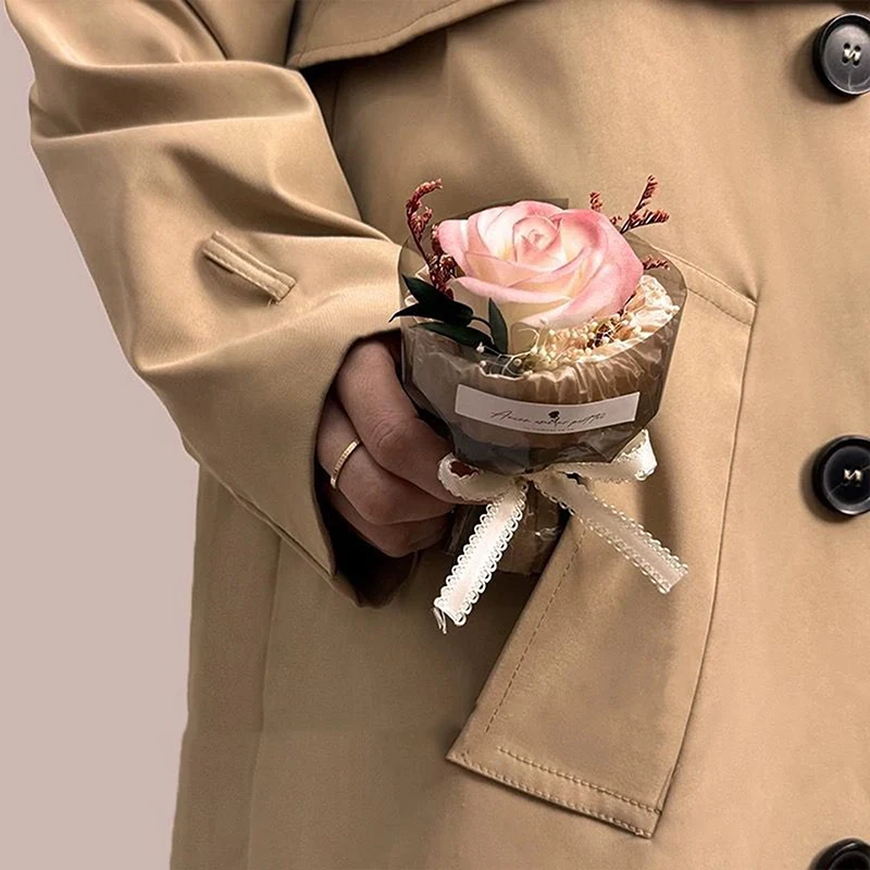 باقة صغيرة لاجتماعات الجيب، باقة ورد عباد الشمس الأبدية، زهرة اصطناعية، صندوق هدايا عيد الحب، ديكور هدايا عيد الميلاد