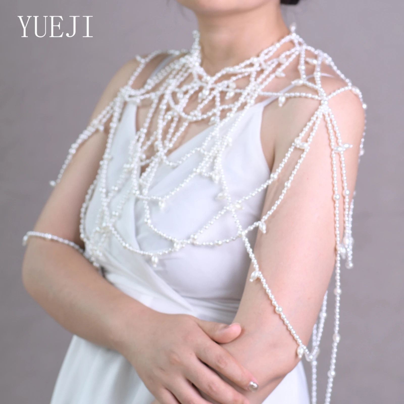 YUEJI Shawl Women Luxury Wedding Dress Collares Mujer Tendencia 2024 Boleros De Novia Boda YJG55