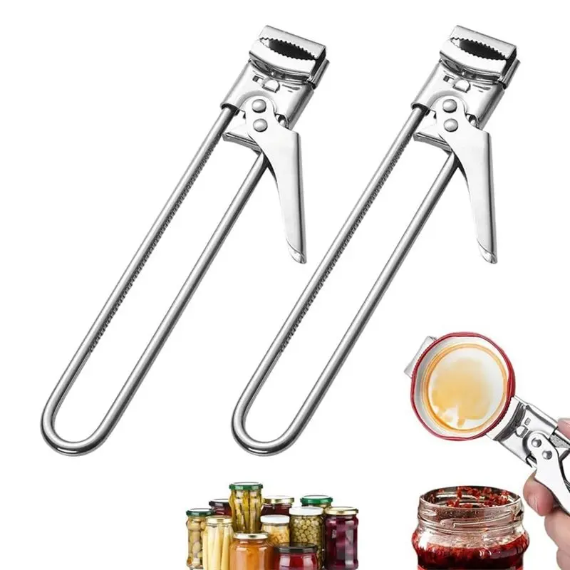 ABUN for Jar Opener for Weak Hands, 2PCS Adjustable Stainless Steel Lid Gripper, Anti-Slip Kitchen Tool for Tight Jars, Easy