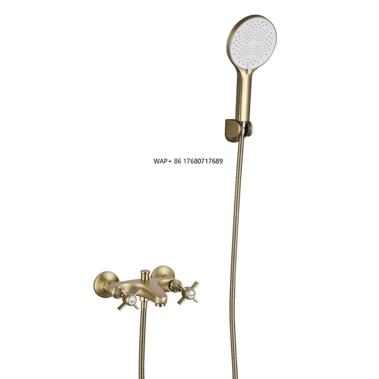 Rubinetto per doccia da bagno moderno a parete con rubinetto in ottone cromato con maniglia singola con soffione a risparmio idrico ad alta pressione