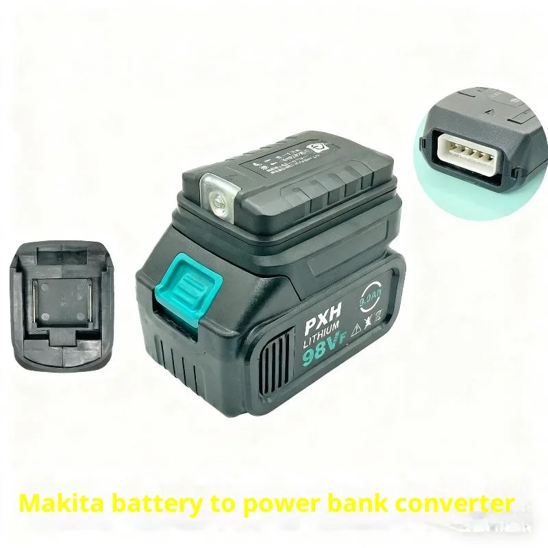 1Pcs For 18V Li-ion Battery Case Adapter Dual USB Ports Power Bank Phone Charger LED Working Light Converter Lamp Flashlight