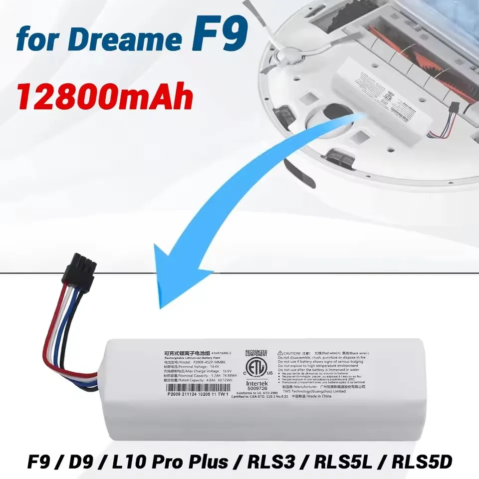 14.8V 6500mAh Battery for Xiaomi Mijia X10+PLUS B101CN OMNI 1S and Dreame F9 D9 L10 Pro Plus S10 S20 X10 Sweeping Mopping Robot