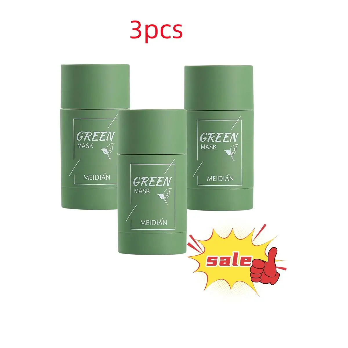 3/5Pcs Girl Green Tea Solid Mask Deep Cleaning Mud Oil Control Anti-Acne Masks Purifying Clay Stick Mask