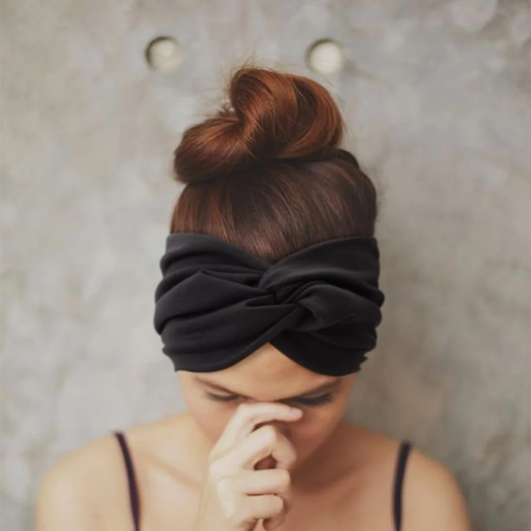 Loses Sport-Stirnband für Damen, elastisches Yoga-Stirnband zum Laufen, gebundenes Stirnband für Sport-Haar-Accessoires – Detail 3