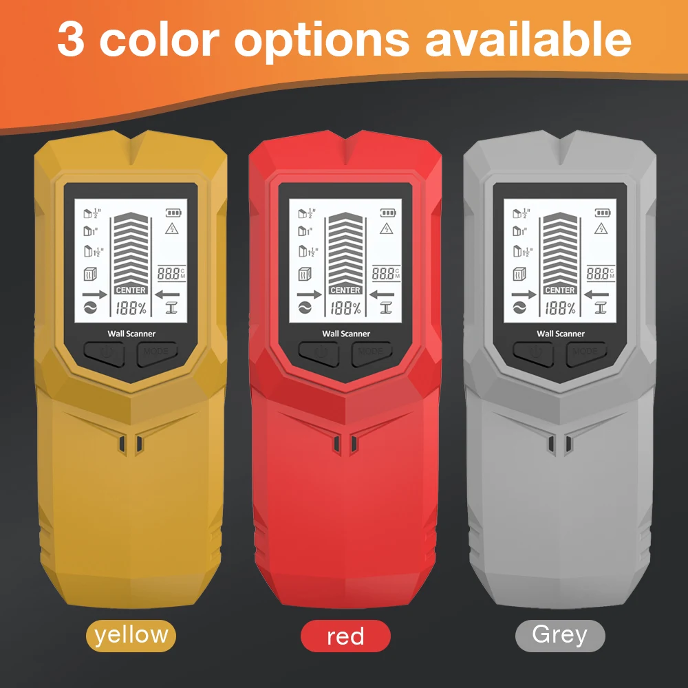 6 in 1 LCD Wall Scanner Metal Depth Measurement Finder Wall Detector Wall Scanner PVC Pipes AC Wires Stud Finder