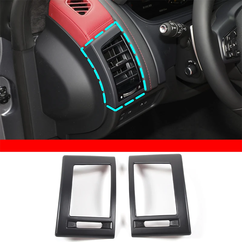 

For Jaguar F-TYPE f type 2013 - 2024 Car Center Console Side Air Outlet Decoration Sticker ABS Matt Black Air Outlet Protection