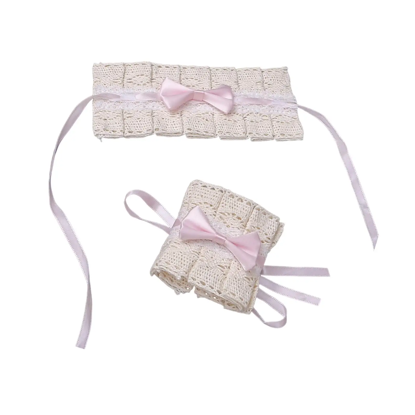Maid Cosplay Accessories Ruffle Bowknot Lolita Hand Sleeve Wrist Cuffs for Women