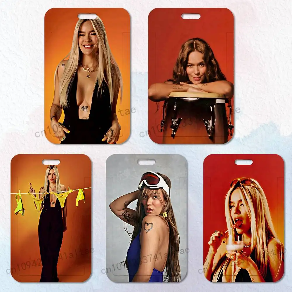 

T-Tropicoqueta Card Holder Durable With Carabiner Name Tag Vertical ID Badge Holders Credentials Protection