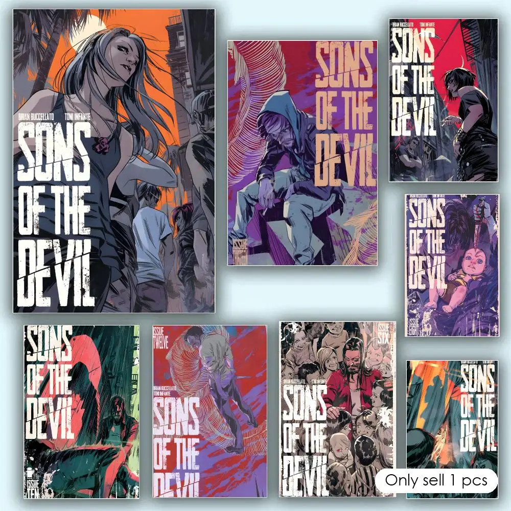 American Comics S-Sons of Devil Poster Aesthetic HD PVC Wall Art - Waterproof Wear Resistant For Home Hotel Bar