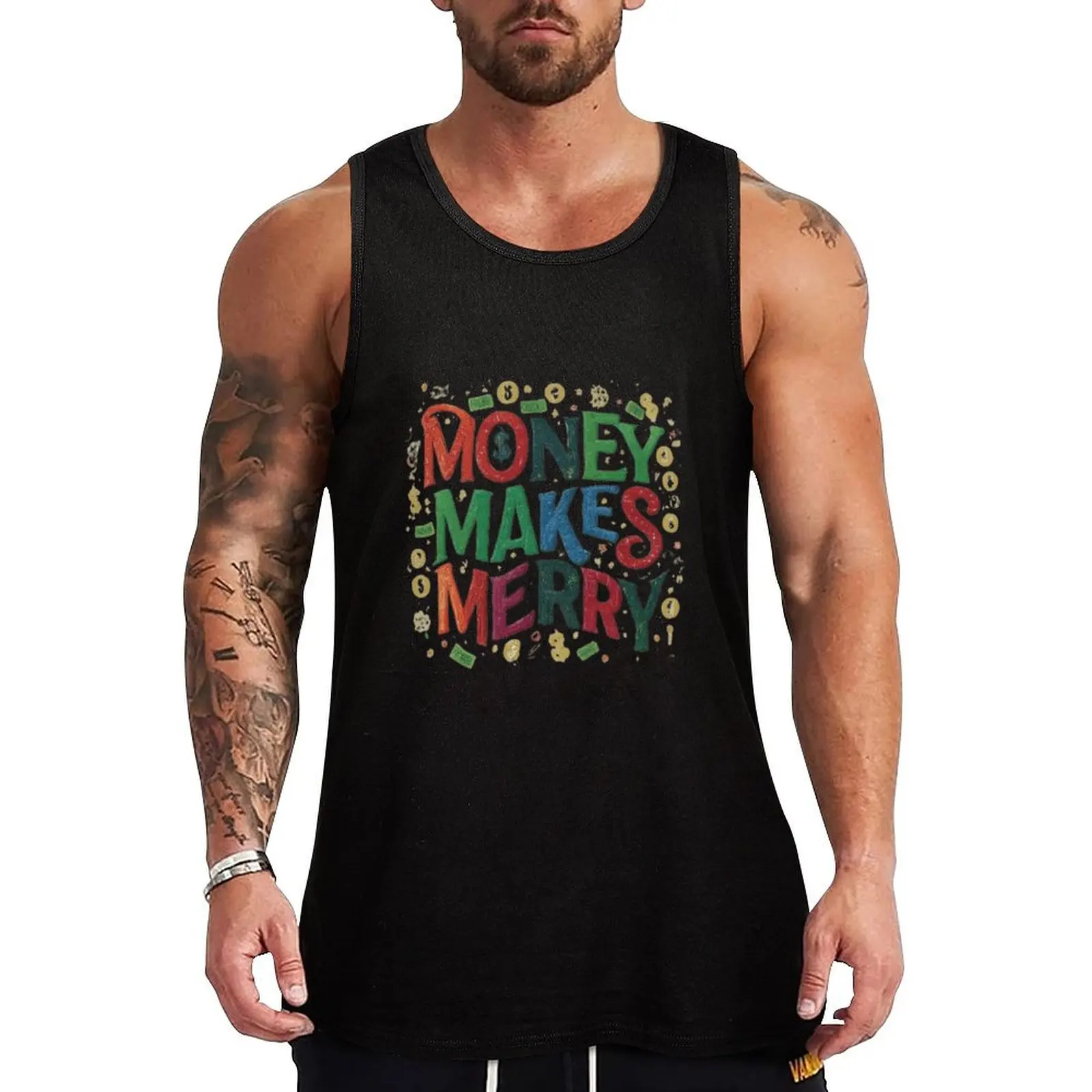 Money Talks: Cash Themed Tank Top Design Tank Top bodybuilding for men t shirts