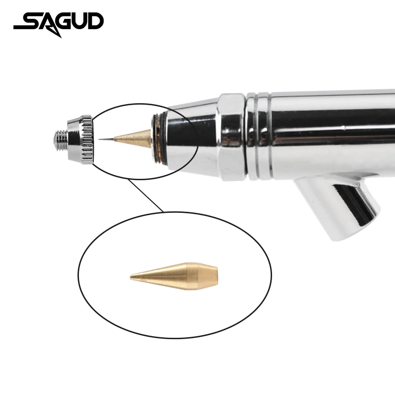 SAGUD Airbrush Nozzle Needle Accessories Spray Gun Cleaning Repair Tool Kit Needle Nozzle Cap Replacement Parts Tools for SD-182