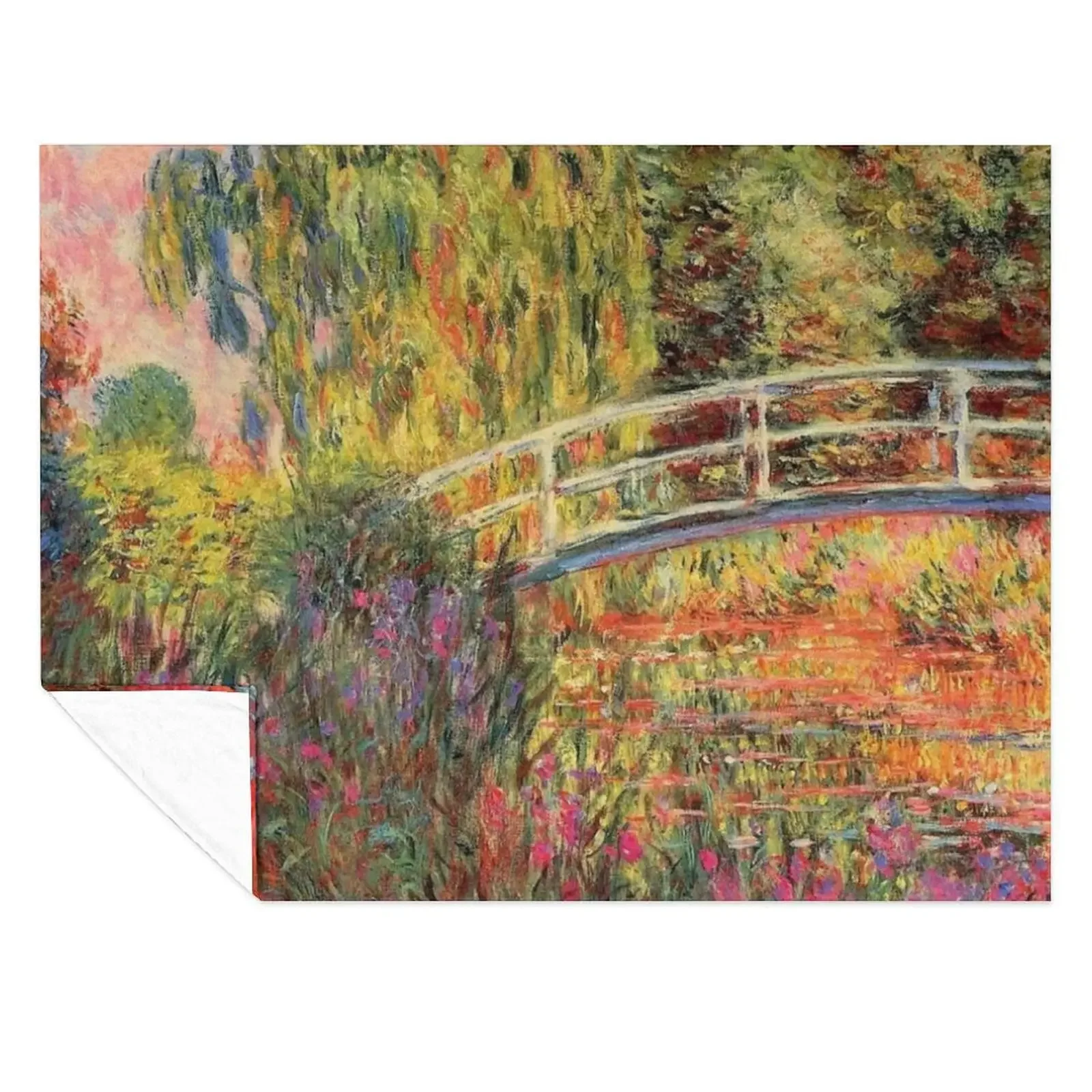 

Monet The Japanese Bridge (The Water-Lily Pond, Water Irises) Throw Blanket Sleeping Bag Thins Thermal Blankets