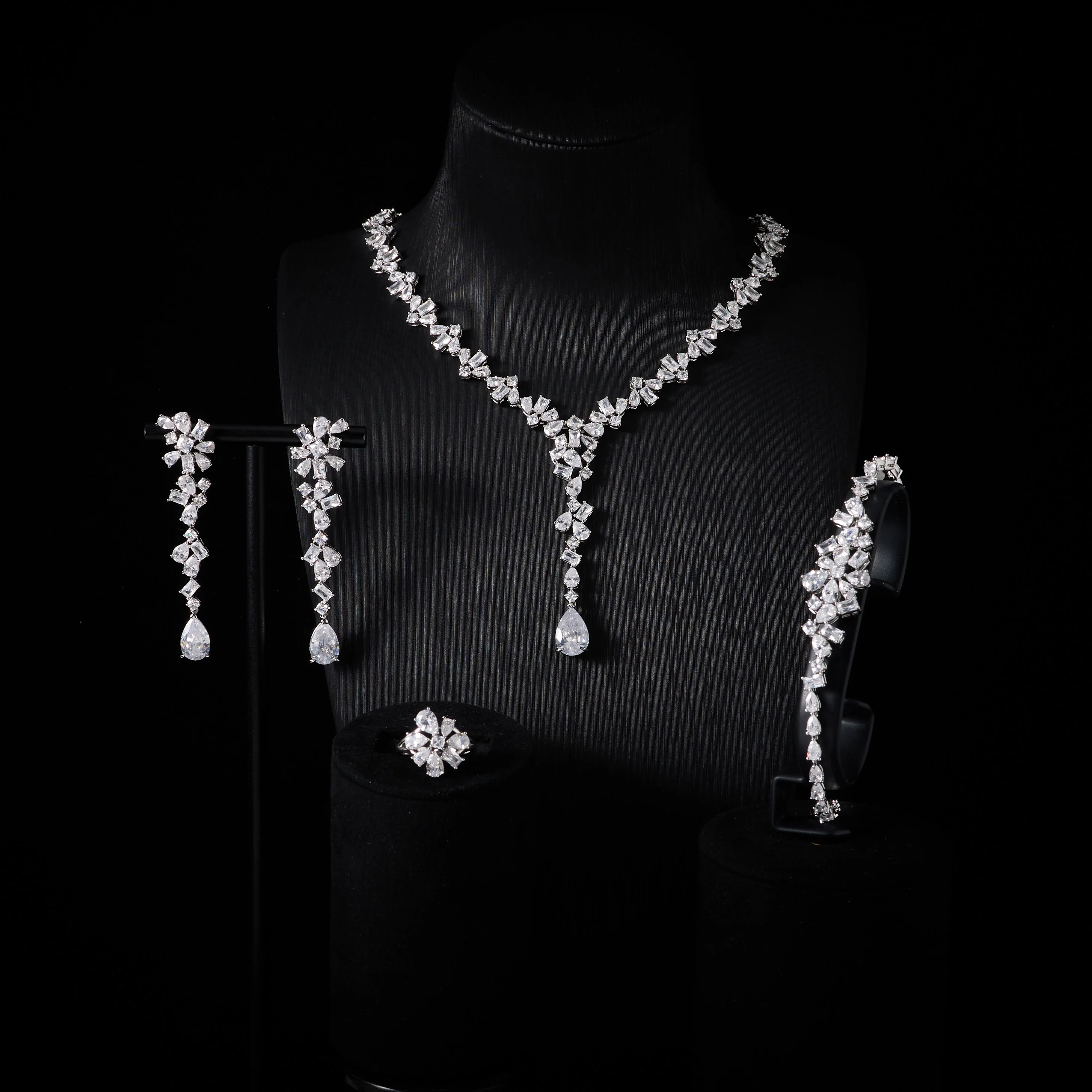 

IN JEWELIFE Cubic Zircon Party Necklaces Jewelry Set for Women Bride Accessories Ladies