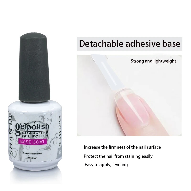 15ML 2PC Combination Nail Enhancement  Base Coat Gel  Nails Polish  Top Coat   And Nail  Semi-Permanent Nail Art Frosted Sealin