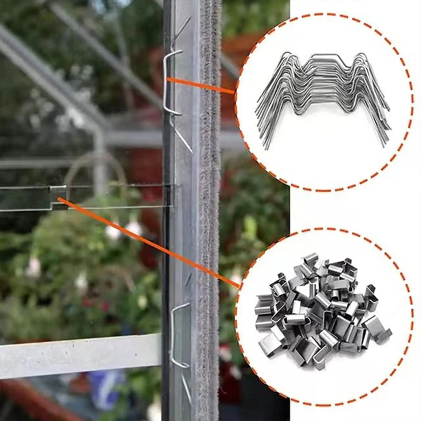 Greenhouse Glazing Clips Brackets Stainless Steel Glass Panel Fixing Kit Garden Accessory for Outdoor Mini Greenhouses