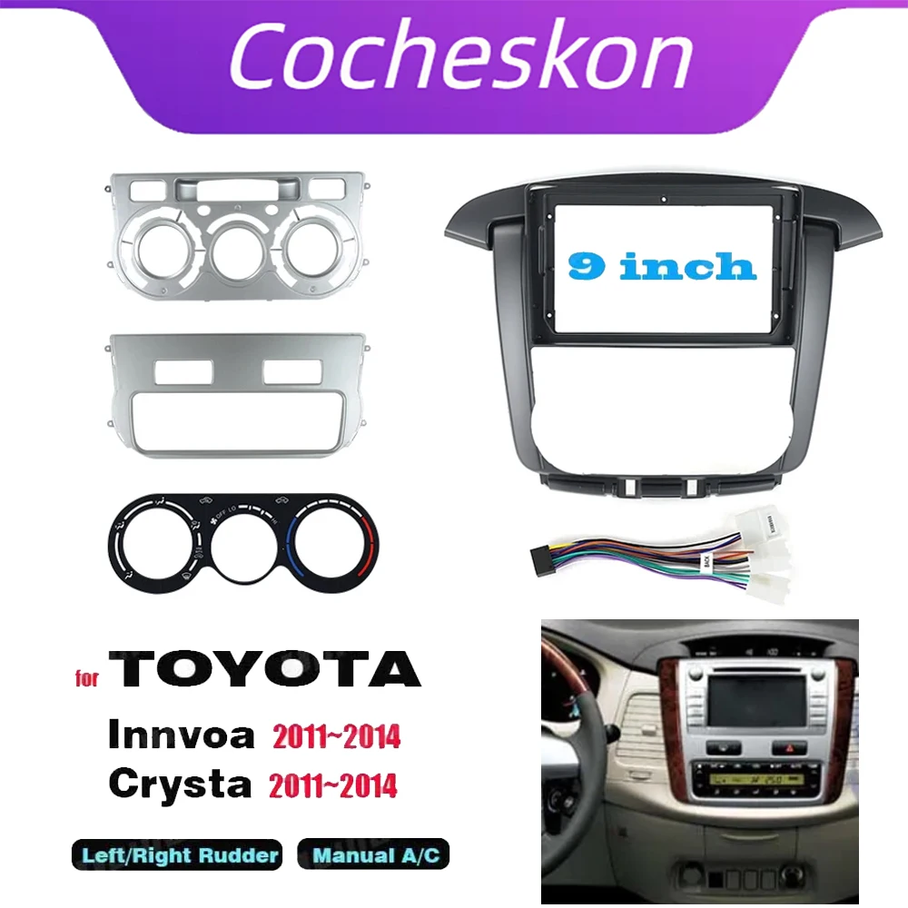 

2 Din 9 Inch Car Radio Fascias Panel for TOYOTA Innova 2011-2014 Dashboard Frame Installation DVD Gps Mp5 Multimedia Player