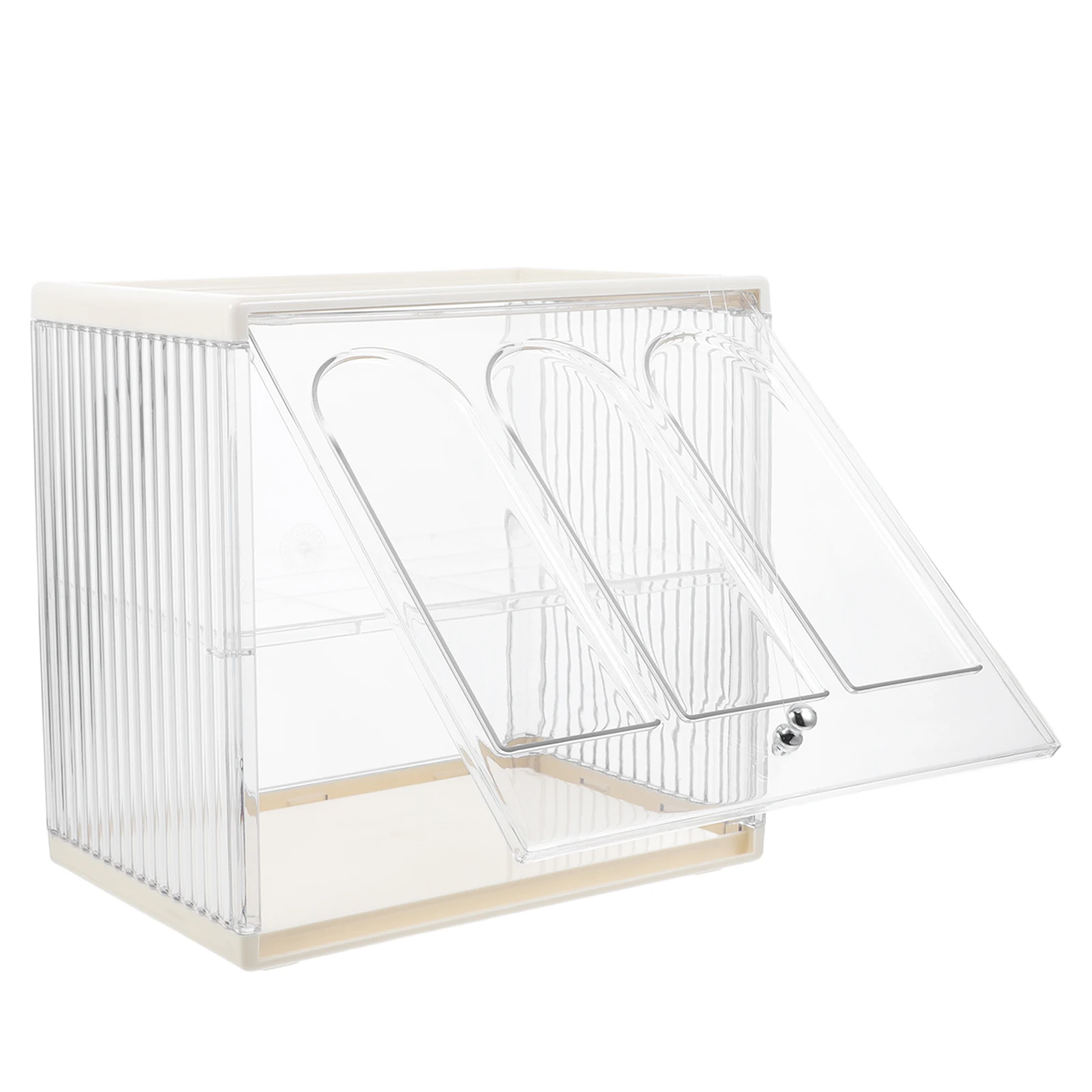 

Bread Storage Box Clear Organizer Dual Layer Kitchen Countertop Large Capacity Plastic Toast Container Pantry Chip Holder Sealed
