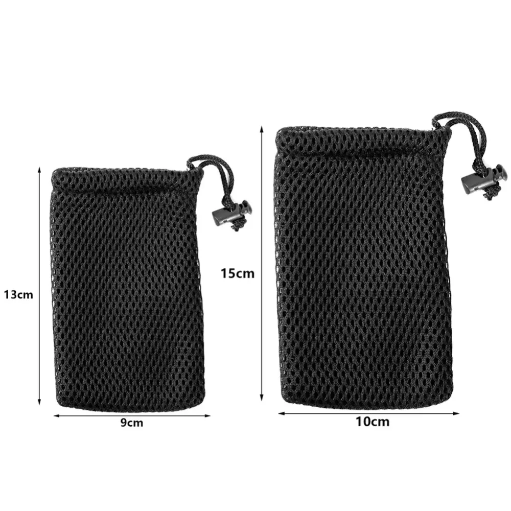 50Pcs Nylon Mesh Drawstring Storage Pouch Bag 9x13cm /10x15cm Multi Purpose Travel & Outdoor Activity Pouch For Digital Products