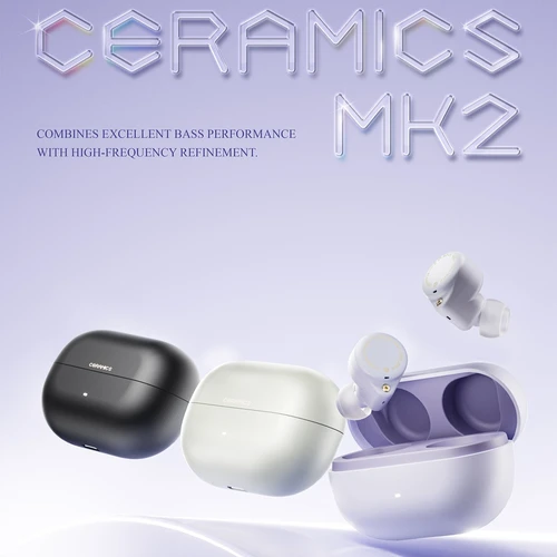 Imagen 1 del producto ROSESELSA CERAMICS MK2 TWS auriculares Bluetooth inalámbricos verdaderos con cancelación de ruido llamadas LADC AAC SBC HD de alta resolución auriculares intrauditivos DSP